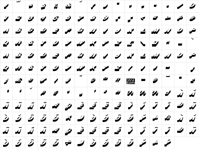 Bastian Regular  glyph index