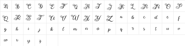 Ballita Script Regular  glyph index