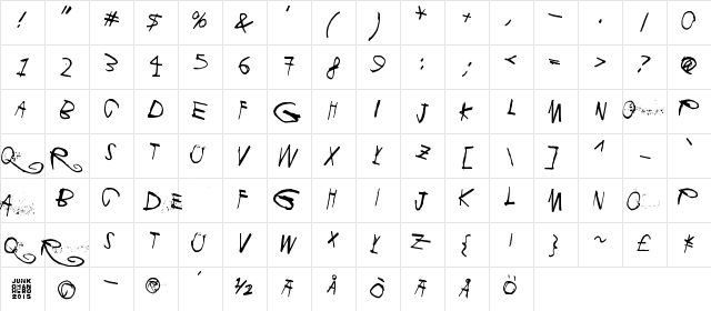 Libertango Regular  glyph index
