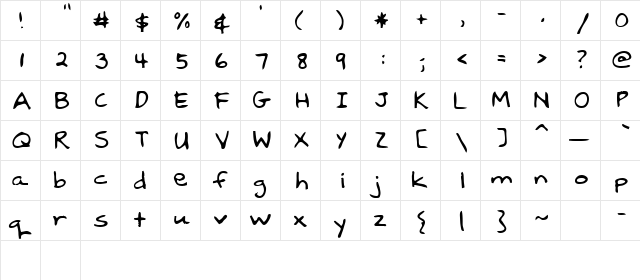 Lebanon Regular  glyph index