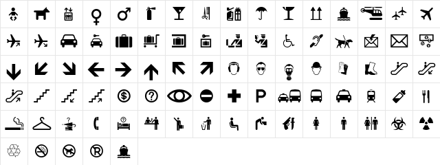 MiniPics International Regular  glyph index