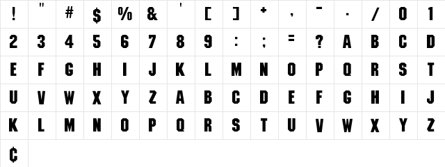 MachiavelliBld Regular  glyph index