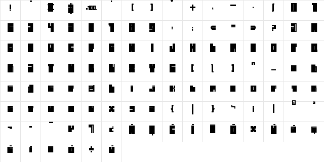 1896 Regular  glyph index