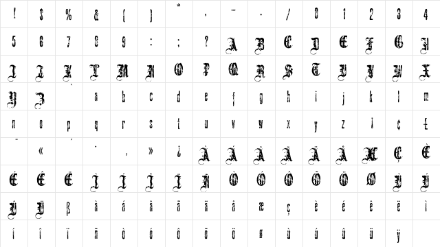 CarpediemEF Initials  glyph index