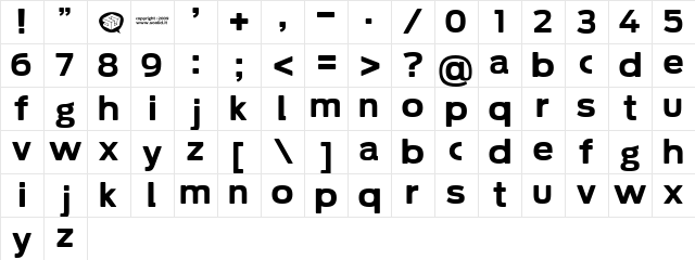 Soolidium Regular  glyph index