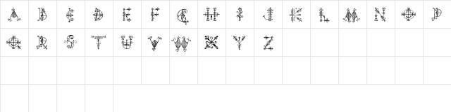 Guede Demo Regular  glyph index