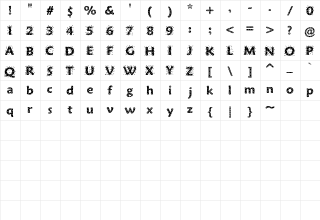 sprinkles Regular  glyph index
