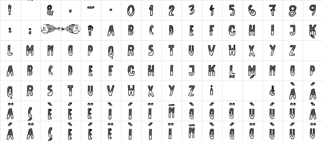 JMH Escamas Black Top Regular  glyph index