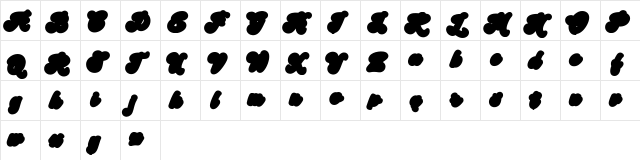 Handy Script Extrude Regular  glyph index