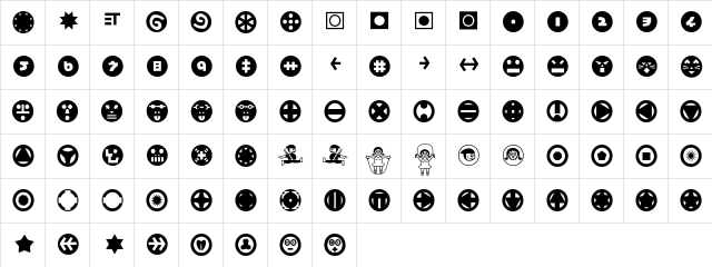 HaMangaIrregularPicturesLL Regular  glyph index
