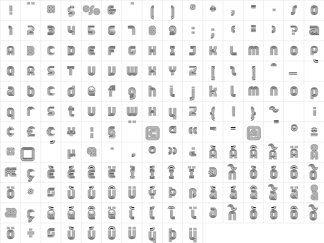 Trisect Light  glyph index