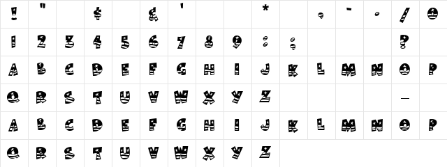 Columbas Regular  glyph index