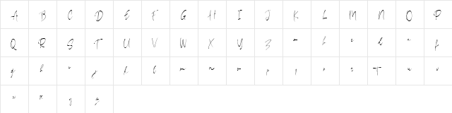 Mackle Script DEMO Regular  glyph index