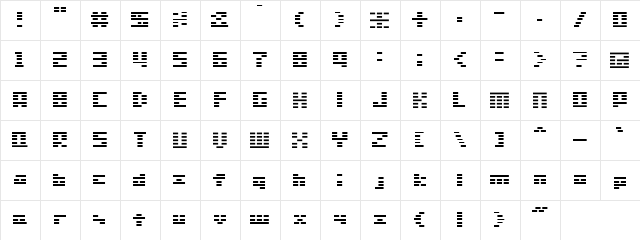 SHAKAGRAPHICS 01  glyph index