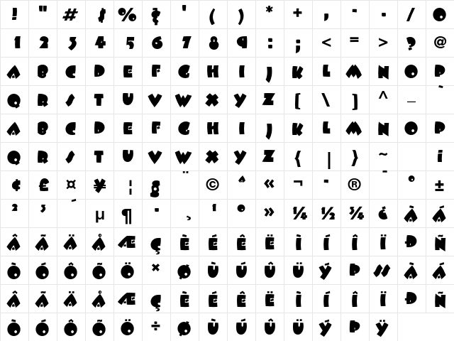 ITC Beesknees Std Regular  glyph index