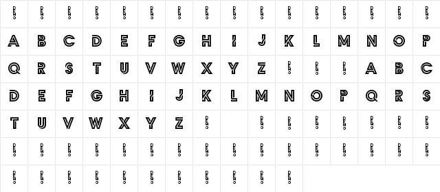 Zilap Monograma Regular  glyph index