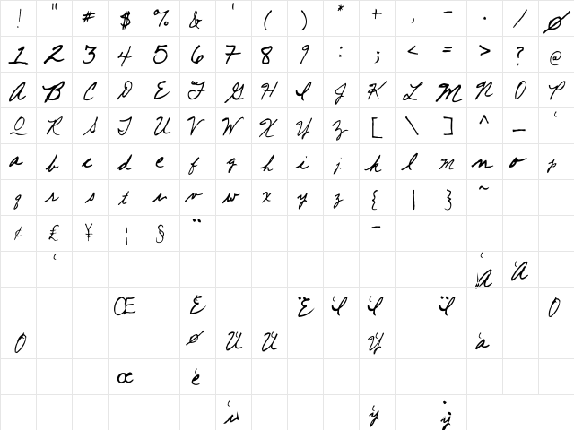 I Used to Have a Crush On You Regular  glyph index