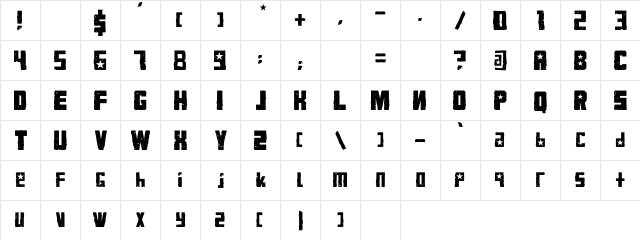 KonQa Black  glyph index