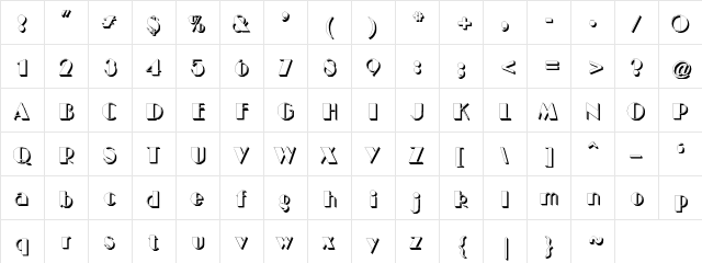BIGCSHAD-Normal Regular  glyph index