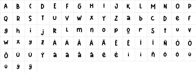 Sharkines Demo Regular  glyph index
