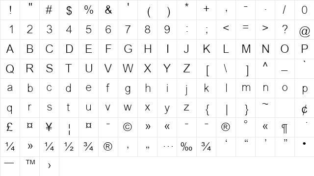 XiengThong Unicode Regular  glyph index