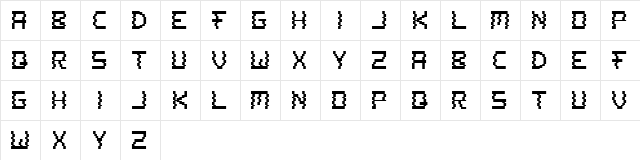 A to Z Regular  glyph index