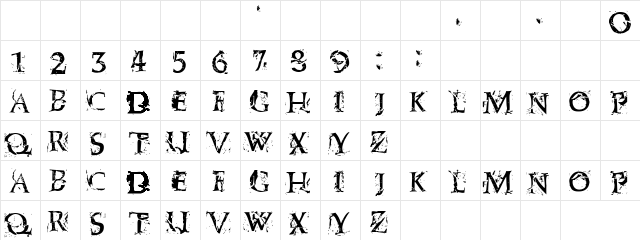 Variety Show Regular  glyph index