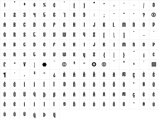 Lithia BoldSmallCaps  glyph index