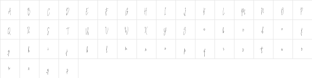 Blues Indigo Regular  glyph index