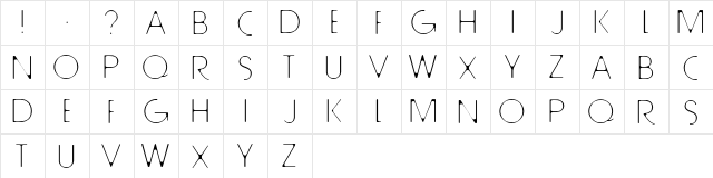 Tall Trees Regular  glyph index