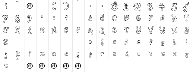 Montezumas Revenge Regular  glyph index