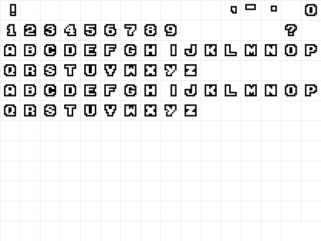 M04_FATAL FURY Regular  glyph index