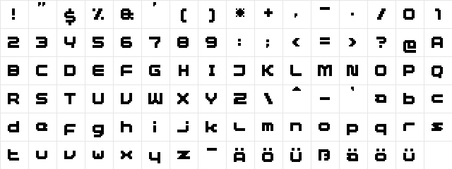 Supergirl Medium  glyph index