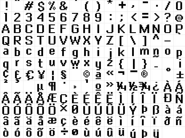 copy 10_65 Regular  glyph index