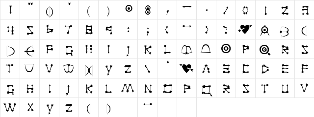 ZENOBIA Regular  glyph index