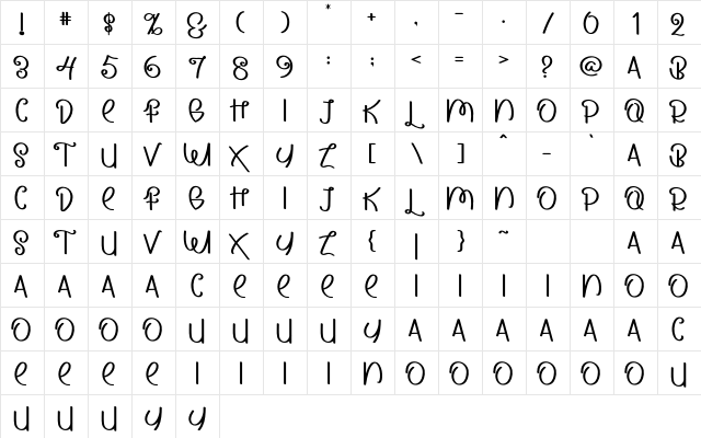 POP CORN Regular  glyph index