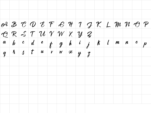Brilliantte Presonal Use Only Regular  glyph index