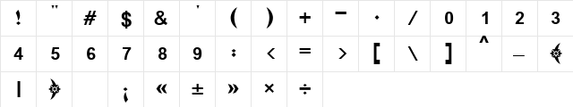 Boutros Ads Pro Bold  glyph index