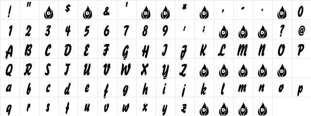 Ce La Luna Regular  glyph index