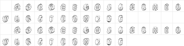 101! Taped 'Bet Regular  glyph index