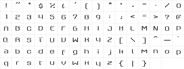 Pixar Regular  glyph index