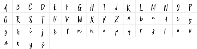 Aescudos Script  glyph index
