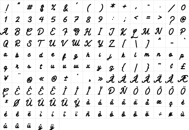 Monolyte Regular  glyph index