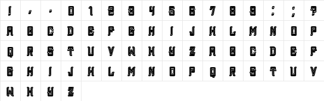 Assyrian 3D Filled Regular  glyph index