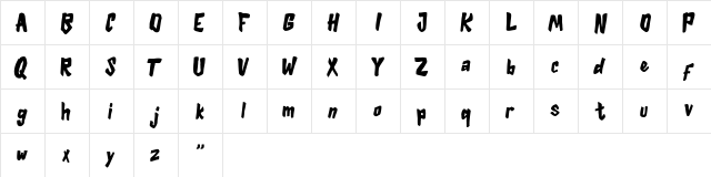 VOLARE FREE Regular  glyph index