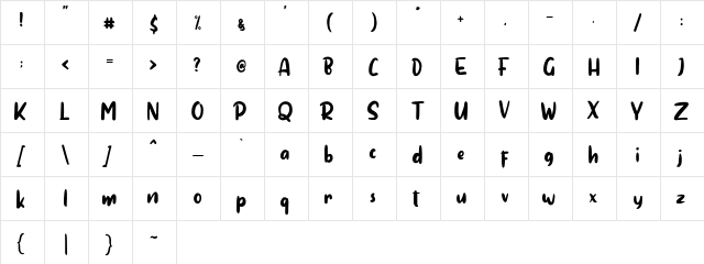 Maqueen Sans Regular  glyph index