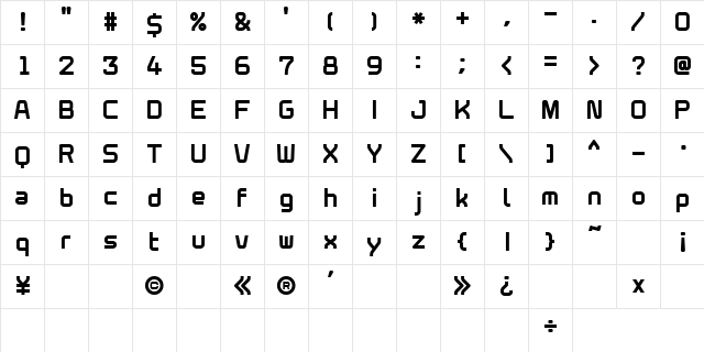160MKSDAL Regular  glyph index