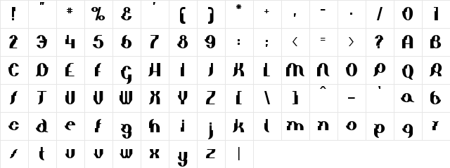 Elephant man Bold  glyph index