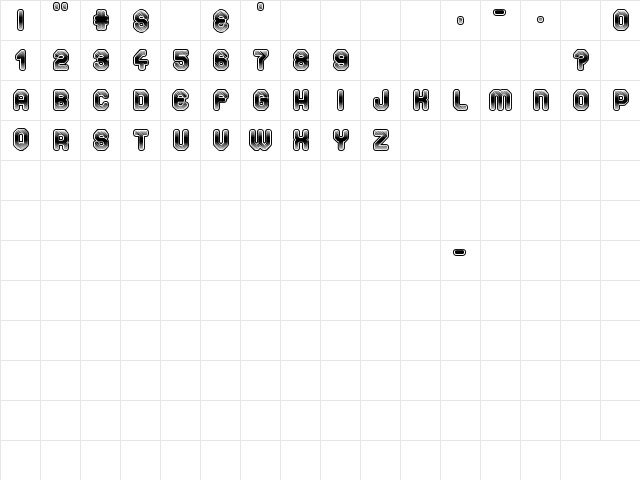 Space Sport Regular  glyph index