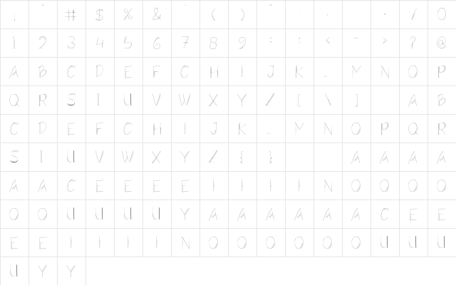 Monolism Light Regular  glyph index